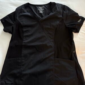 Cherokee Classic Black V-Neck Maternity  Scrub Top